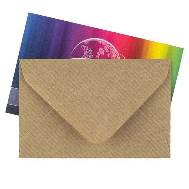 Ribbed Kraft Gummed V-Flap Greeting Card Envelope (62 x 94mm)