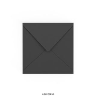 Black British Made Gummed V-Flap Envelope (155 x 155mm)