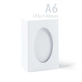 White Tri-Fold Oval Aperture Cards Pack