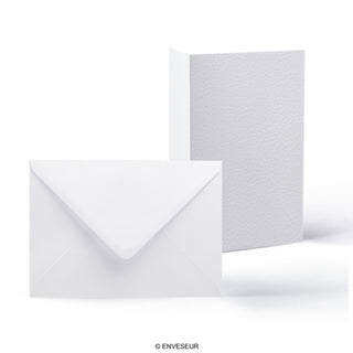 Hammered Cards & Envelopes Pack White 210 x 300 x 20 mm