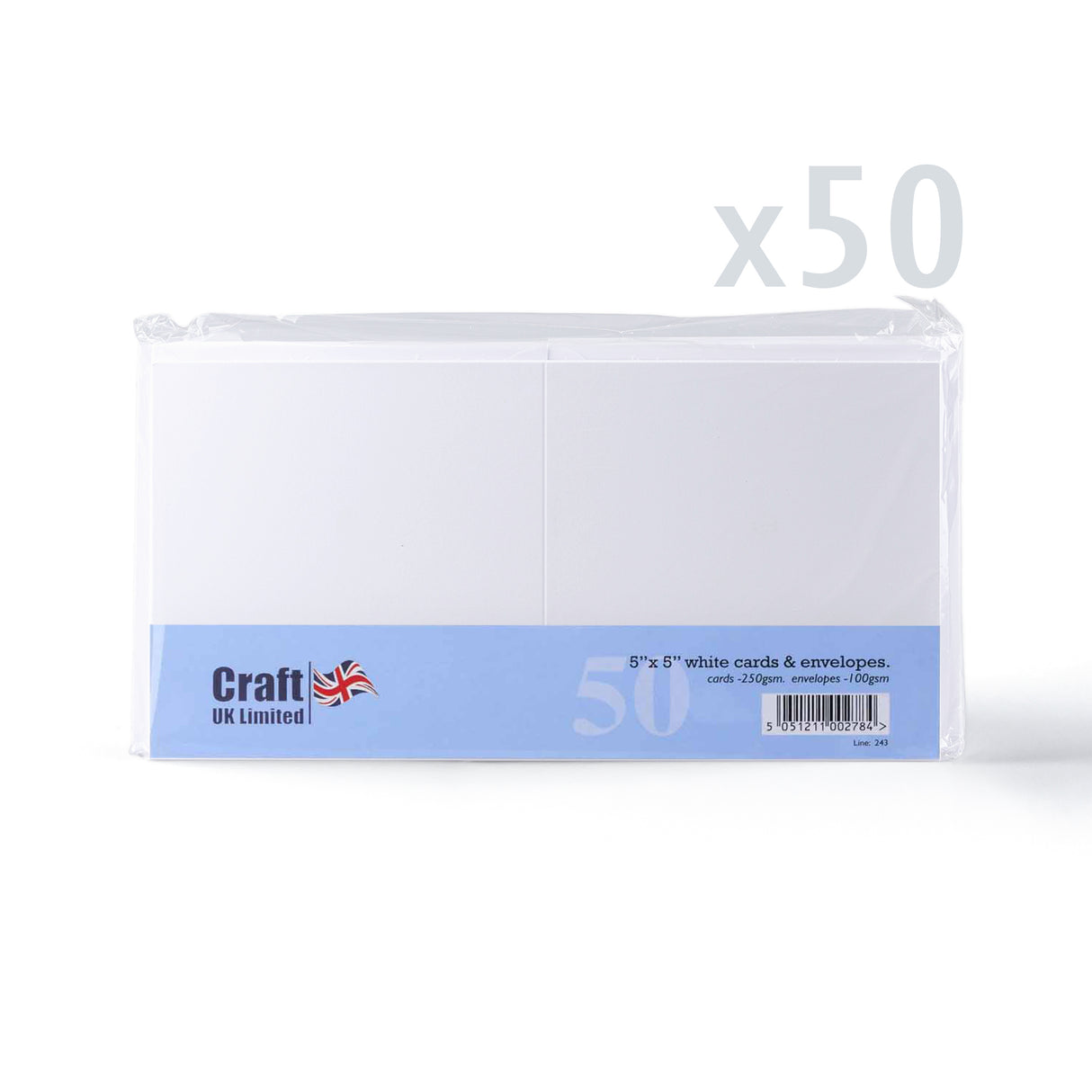 Smooth White Cards 250gsm and Envelopes 100gsm – Pack