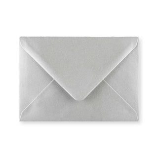 C6 Metallic Silver Gummed V-Flap Greetings Envelope (114 x 162mm)