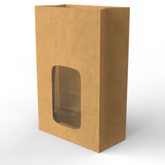 Paper Kraft Food Bags Manila 300 x 200 mm Window