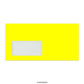 110x220 mm (DL) Neon Yellow Envelope with Window
