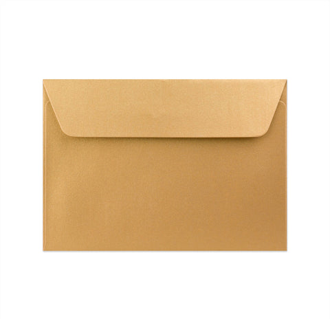 Pearlescent Envelopes Gold 114 x 162 mm (C6) Peel and Seal