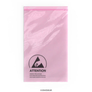 Pink Anti-Static ESD Grip Seal Bags