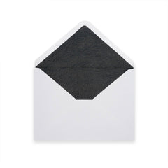 Paper Lined Envelopes White + Black Fancy Paper 114 x 162 mm (C6)