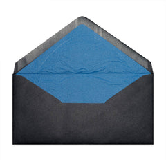 Paper Lined Envelopes Black + Blue Fancy Paper 110 x 220 mm (DL)